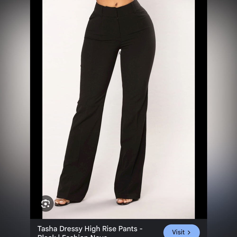 Fashion Nova Tasha Dressy High Rise Pants - Navy